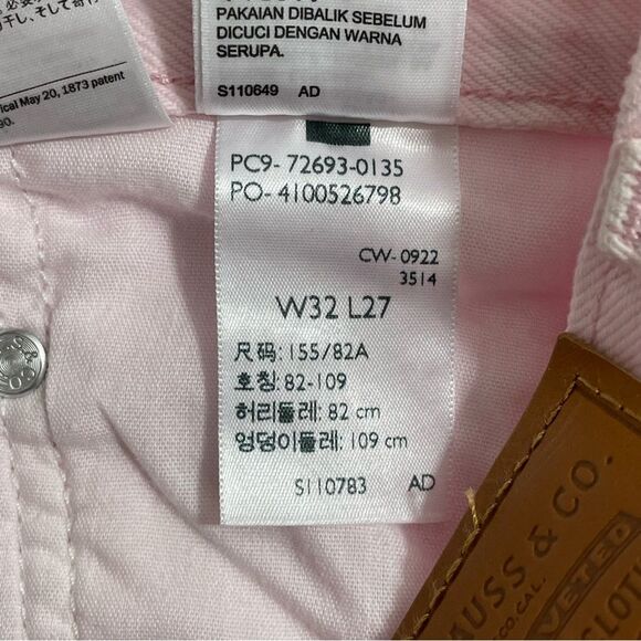 NWT Levi's Premium Jeans Size 32 x 27 Pink Ribcage Straight Ankle Tie Dye‎ - Picture 10 of 14